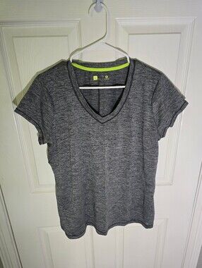 Xersion Womens Active Grey Short Sleeve Dri-fit Top XL